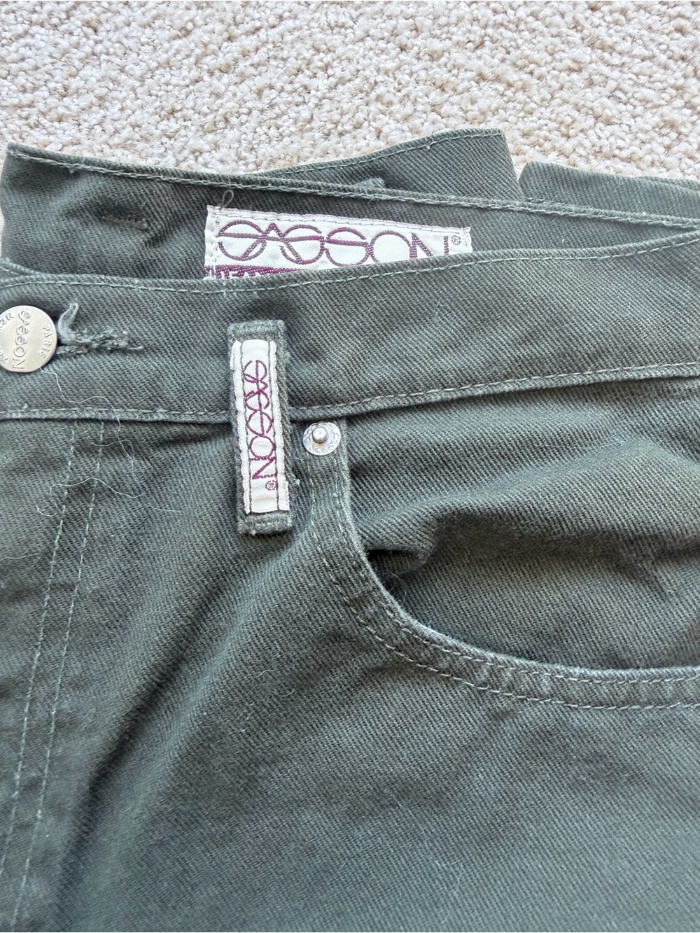 Sasson Jeans Women's Olive Green High-Rise Jeans